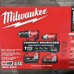 Milwaukee M18 Compact Brushless 2 Tool Combo Kit 