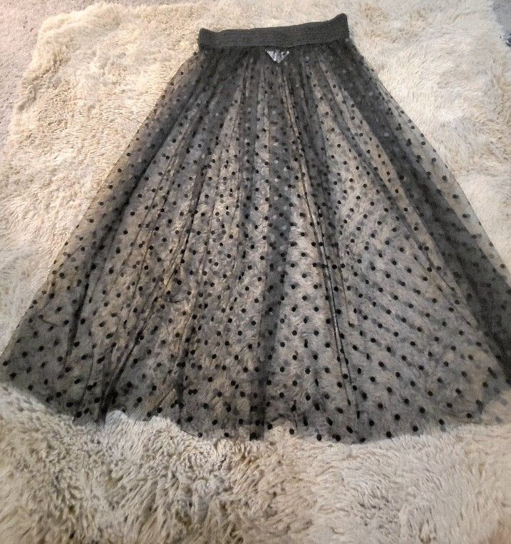Lace Sheer Poke A Dot Skirt