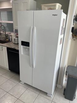 White side-by-side fridge