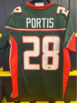 Clinton Portis Signed Miami Hurricanes Custom Jersey