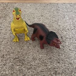 2 Rare imperial triceratops action figures 1990