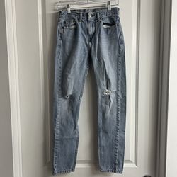 Levi’s 510 Skinny Jeans – Men’s W28 L32 – Light Wash Distressed