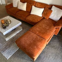 Sectional orange sofa