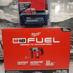NEW MILWAUKEE M18 FUEL SDS PLUS ROTARY HAMMER AND BATTERY 