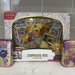 Pokemon 151 Zapdos EX Collection + 2 Mini Tins