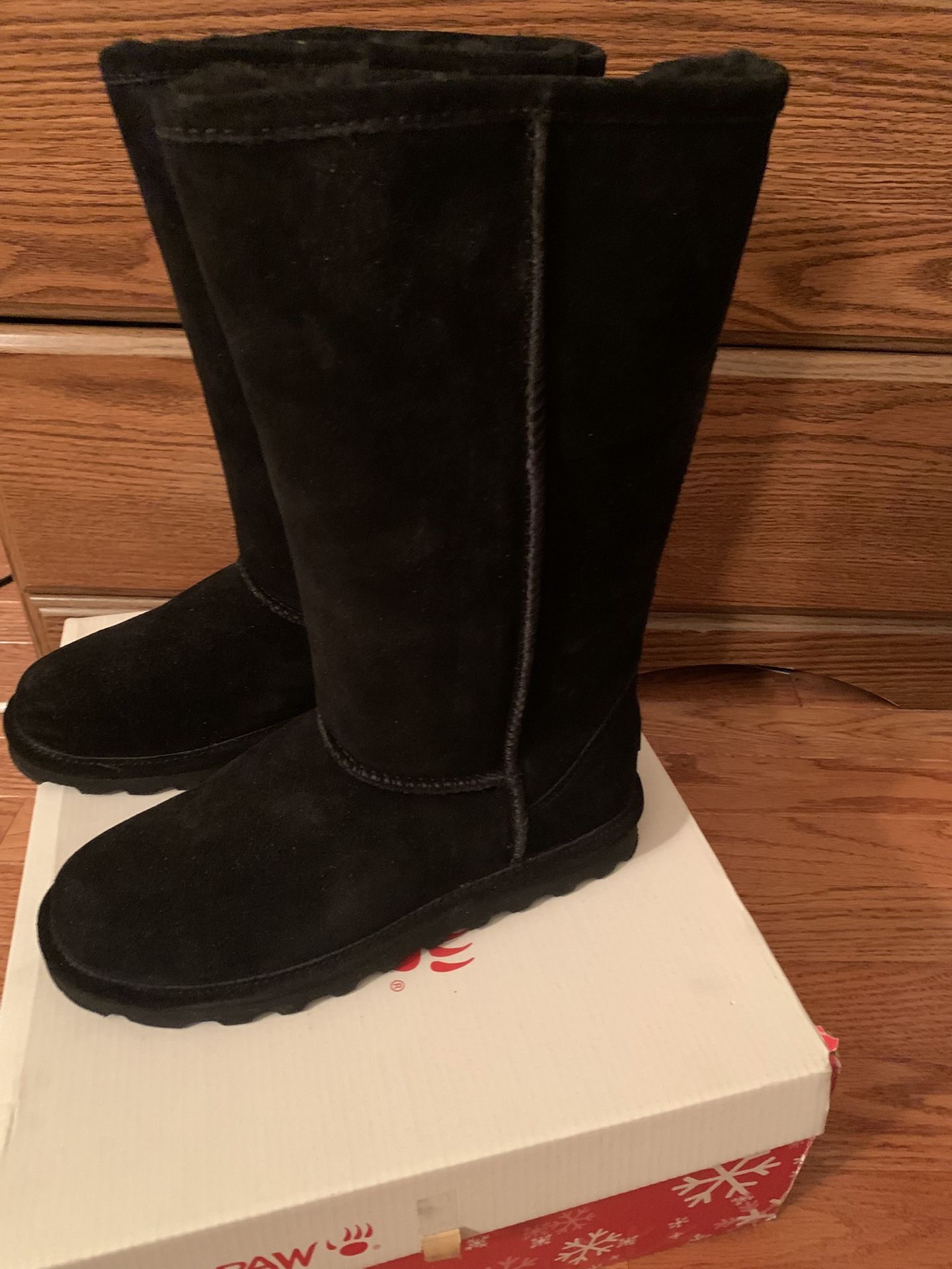 Bearpaw Black Emma Tall Boots (New In Box)