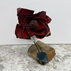 Rose Petal On A Stone Rock Decor 