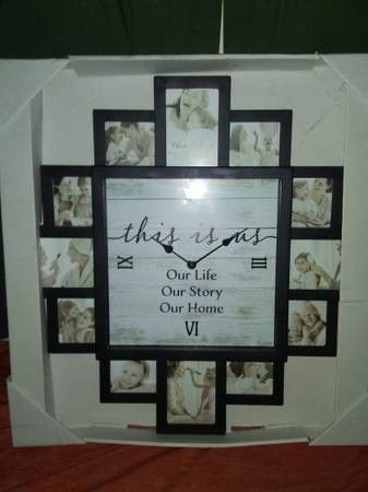 Wall Clock W/Frames! Brand New! White or Black!