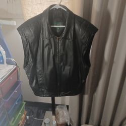 Black Leather Vest