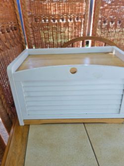 Farmhouse style Wooden Bread Box with Drop-Down Door
