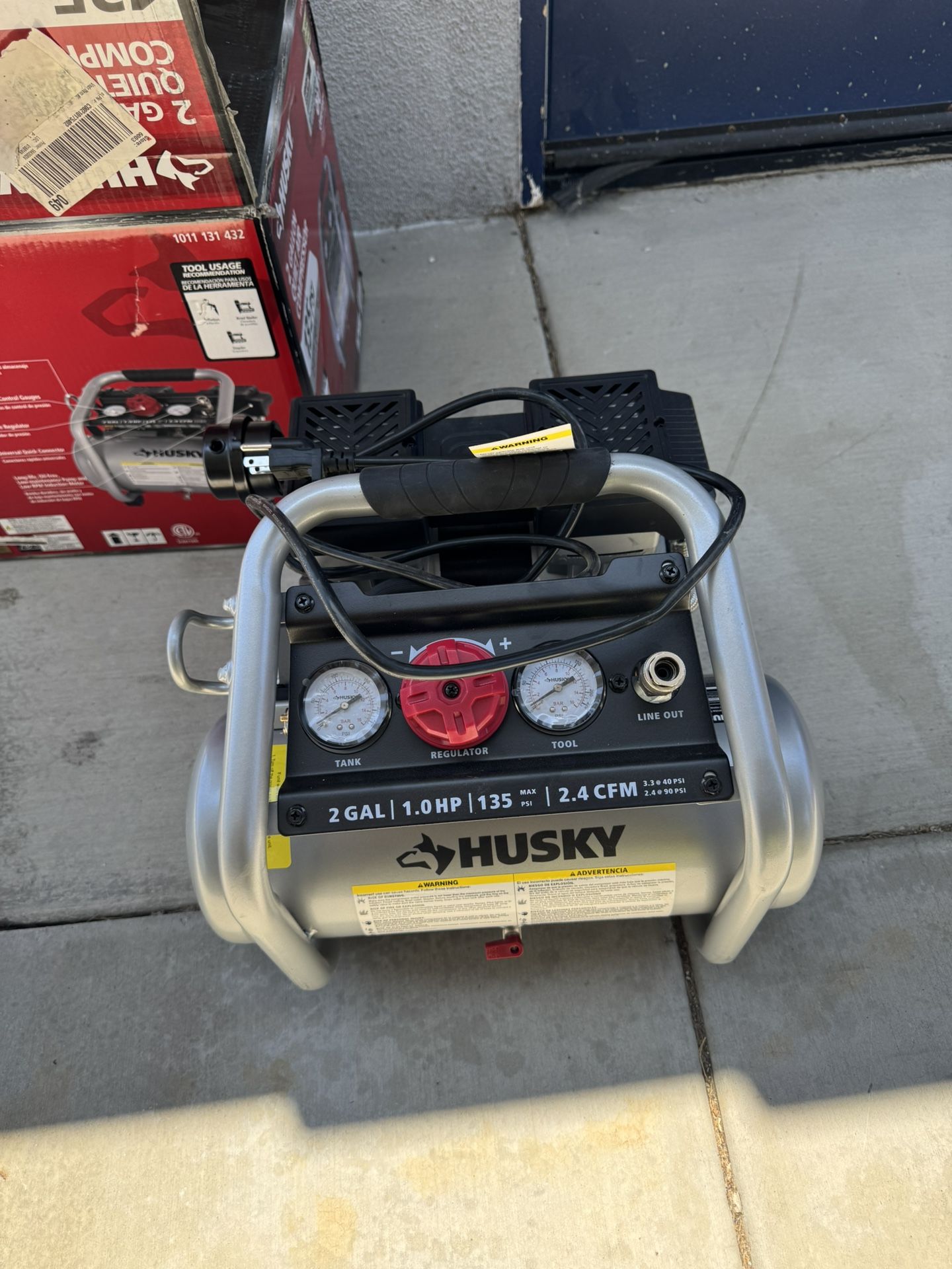 Husky Air Compressor 2 Gallon Quiet (Like New)