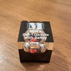 MHS-Don't Gamble With Safety Cube With Set Of Dice Inside-Small Paperweight 1 78" Square In Good Condition 