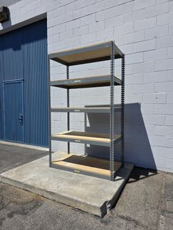 5 Tier Shelving 48 in W x 24 in D American Made Used Heavy Duty Steel Boltless Storage Rack Delivery Available