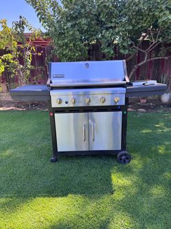 Kenmore 6-Burner Propane Gas Grill with Side Burner in Stainless Steel