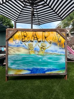 Backyard Tiki Bar Decor Stand  with Storage