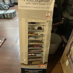 10 Shelf Organizer w/  Fabric Cover 
