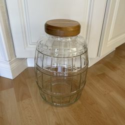 Large Glass Jar - Vintage, Hard To Find With Custom Lid, 13 Inches Tall