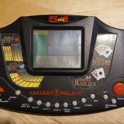 Caesars Palace 5 in 1 Handheld Game Tiger Electronic 1995 Blackjack Poker Slots