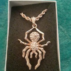 Iced Out Bling Spider Necklace