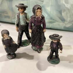 Vintage/Antique Amish Cast Iron  4 Figurines
