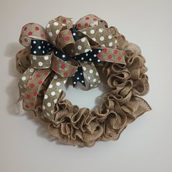 Burlap And ribbon Wreath
