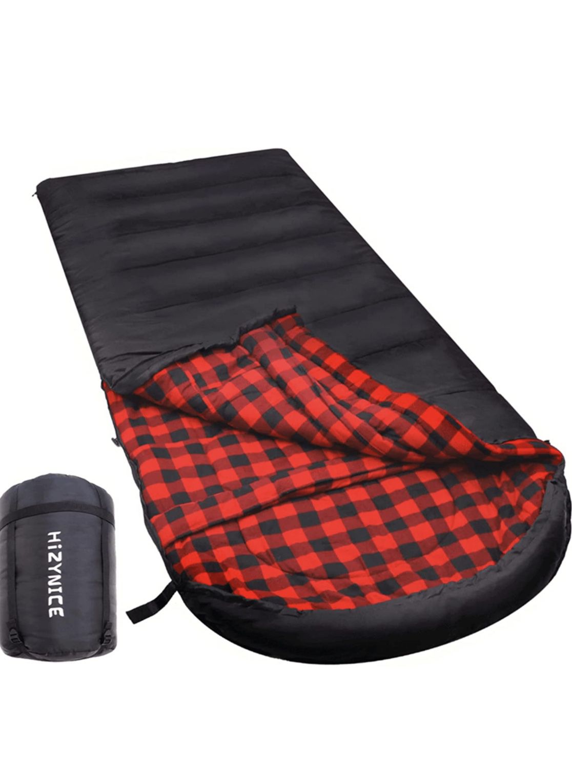 Sleeping Bag Cotton Flannel for Adults Big and Tall Cold Weather Winter Zero Degree Camping, Sack