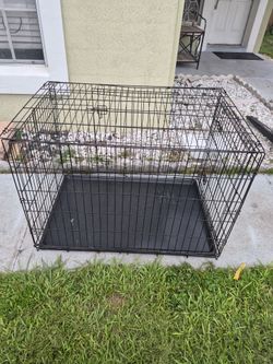 Large Black foldable dog cage with Tray