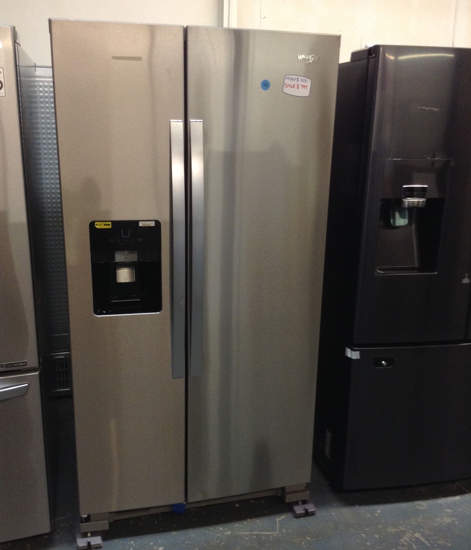 New Whirlpool stainless steel refrigerator 2 doors w/warranty