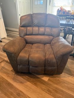 Brown Microfiber Oversized Recliner Chair