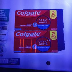 Colgate Optic White Advanced Teeth Whitening Toothpaste, 2% Hydrogen Peroxide Toothpaste, Icy Fresh, 4.5 Oz, 2 Pack Of 2 Boxes