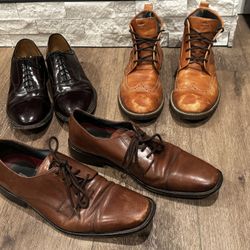 3 Pair Of Men’s Size 13 Dress Shoes And Boots 
