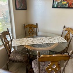 Elegant 5-Piece Glass Dining Table Set