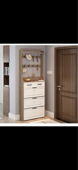 Entryway Hall Tree with Shoe Cabinet