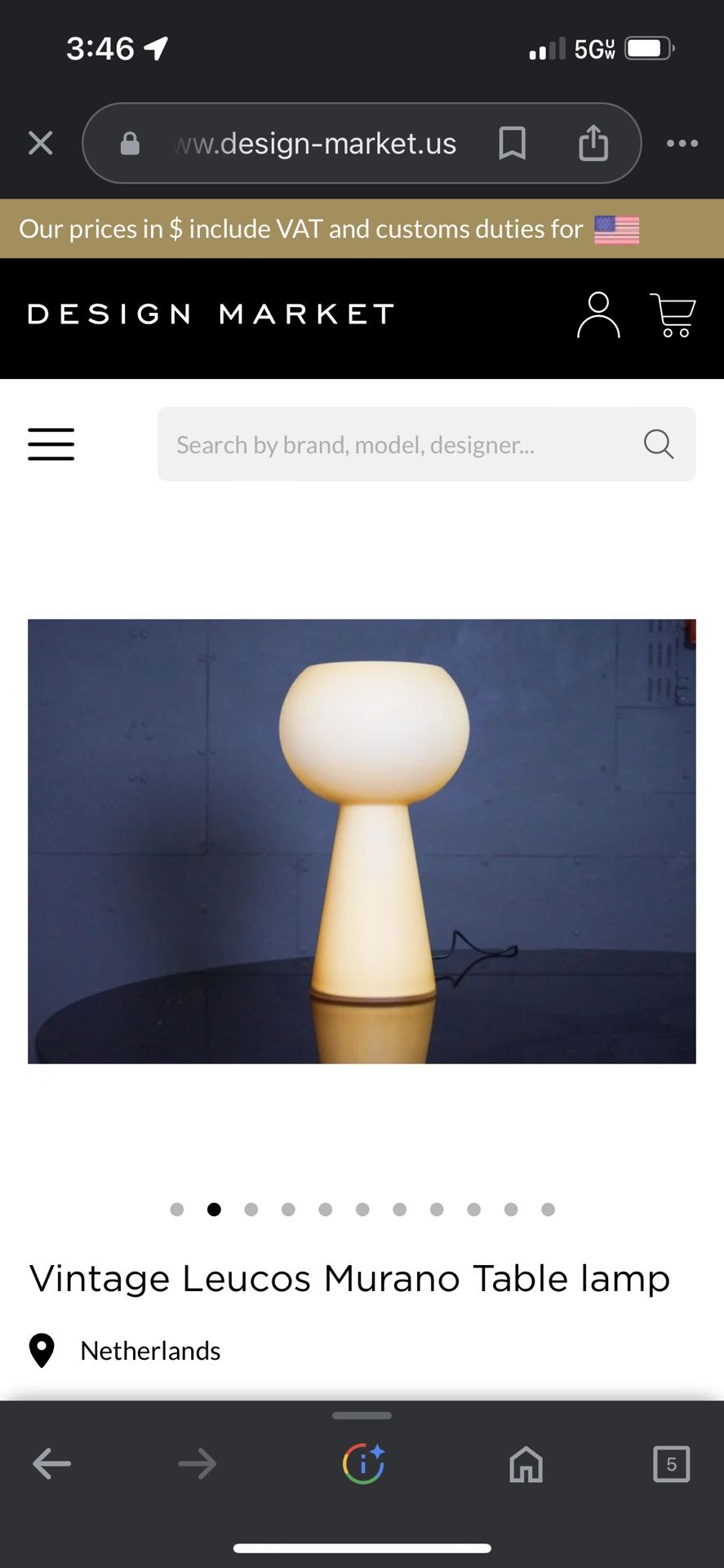 Vintage Leucos Murano Table lamp