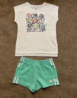 Tshirt and Short- Adidas for Girls, Size 6