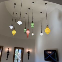 Mid-century glass lanterns  sold individually