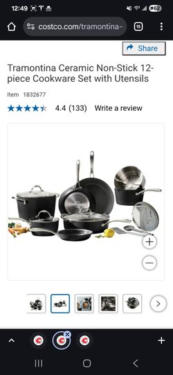 New In Box - Tramontina Ceramic Non-Stick 12-piece Cookware Set with Utensils