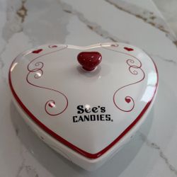 See’s Candies Valentine Heart Candy Dish 