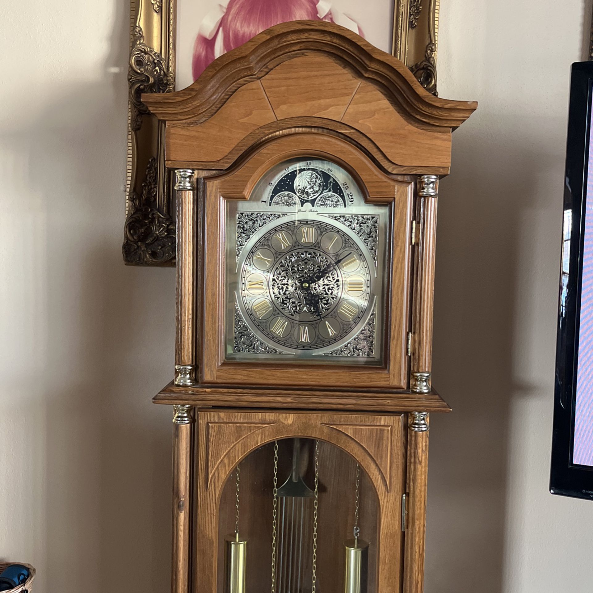 Antique clock Coston 71.63'' H MDF+Glass Grandfather Clock