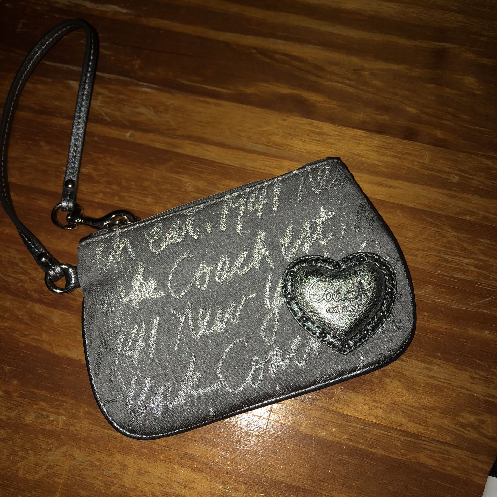 Coach Silver Wristlet Wallet