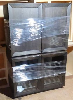 Brand New Espresso Black 62" Wine Cabinet Bar Tower - Assembled!