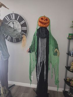 Halloween Pumpkin Head anamatronic Decoration Figure