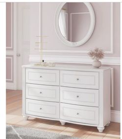 White 6-Drawer Double Dresser