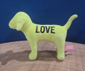 Victoria's Secret PINK 8" Plush Neon Lime Green Dog Collectible Toy