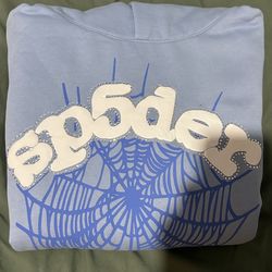 Sp5der Web Hoodie ‘Sky Blue’ Size Medium Brand New