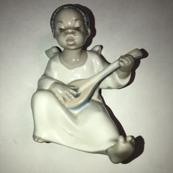 Rare LLADRO Cherub With Guitar Figurine 