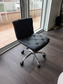 Black leather desk chair