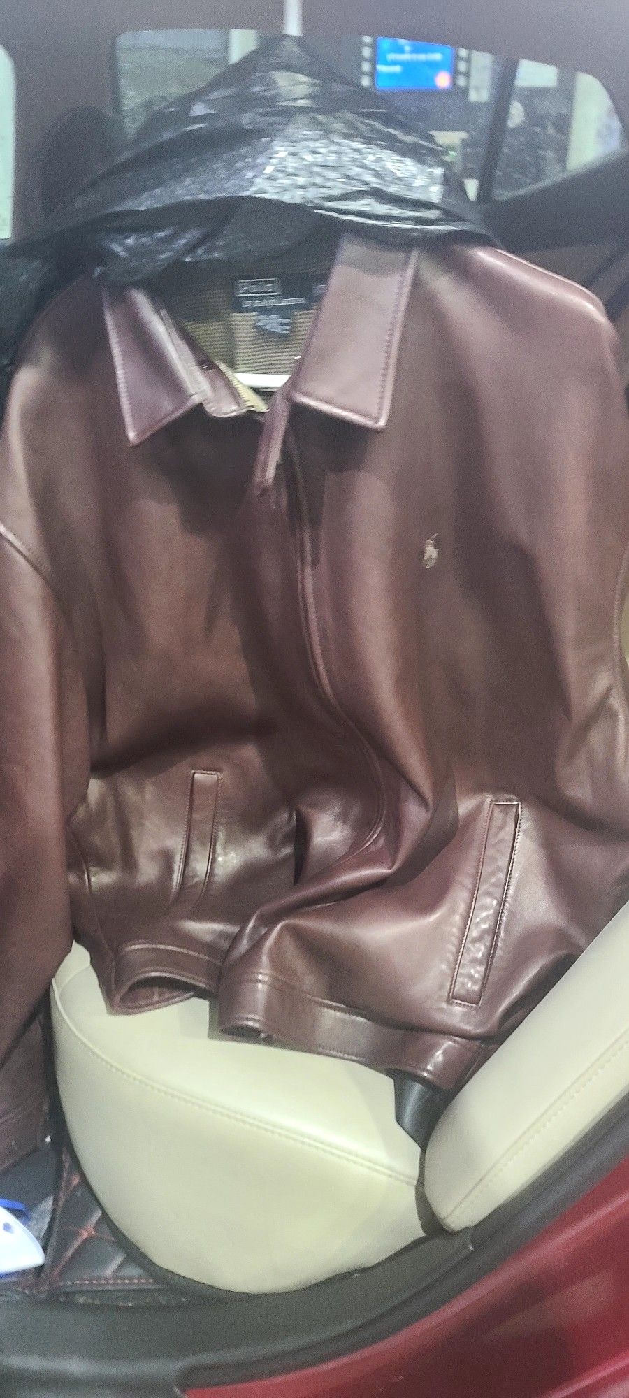 Butter Leather Polo Jacket In Great Condition Size Is A XXL