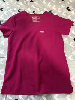 FIGS Catarina Scrub Top XXS - Fuschia