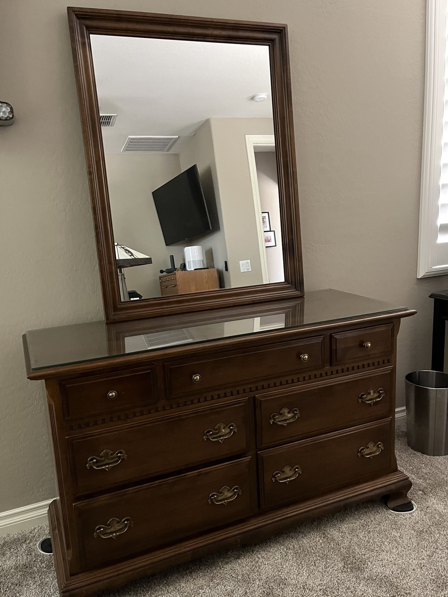 Ethan Allen Dresser & Mirror